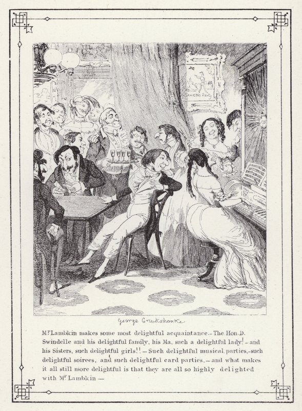 Illustration für Das Buch des Junggesellen, oder Der Fortschritt von Mr. Lambkin (Gent) (Gravur) von George Cruikshank