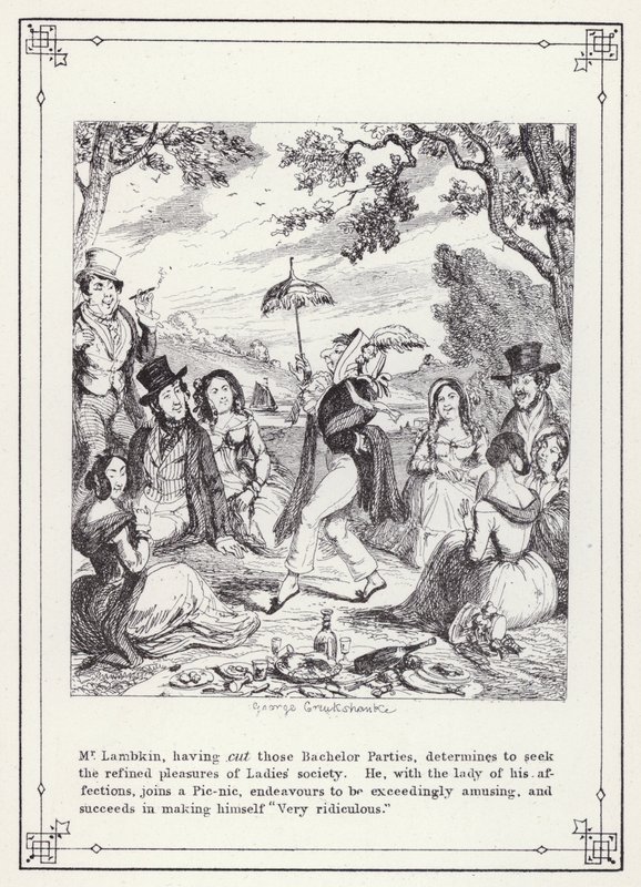 Illustration für Das Buch des Junggesellen, oder Der Fortschritt von Mr. Lambkin (Gent) (Gravur) von George Cruikshank