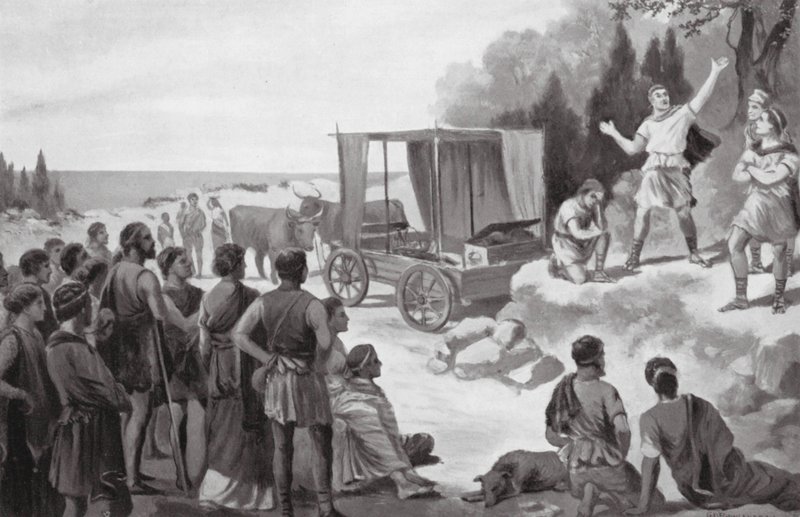 Der Wagen des Thespis von George Derville (after) Rowlandson