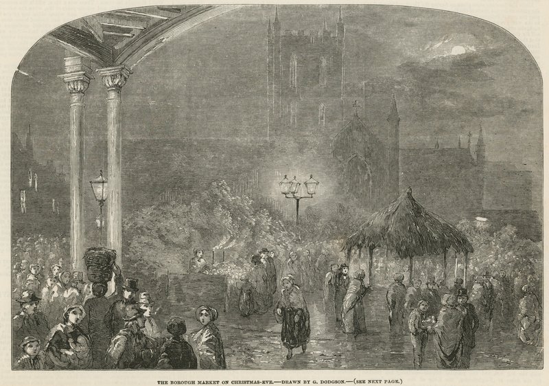 Der Borough Market, London, am Heiligabend von George Haydock Dodgson