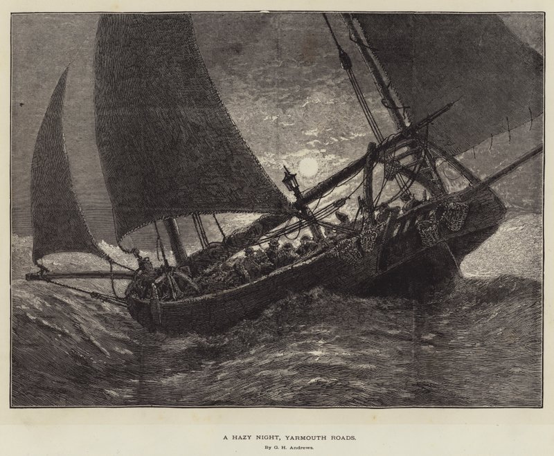 Eine neblige Nacht, Yarmouth Roads von George Henry Andrews