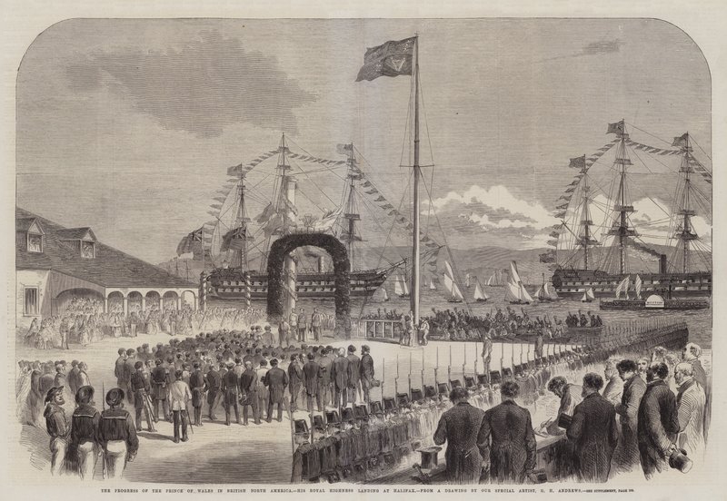 Der Fortschritt des Prinzen von Wales in Britisch-Nordamerika, Seine Königliche Hoheit landet in Halifax von George Henry Andrews