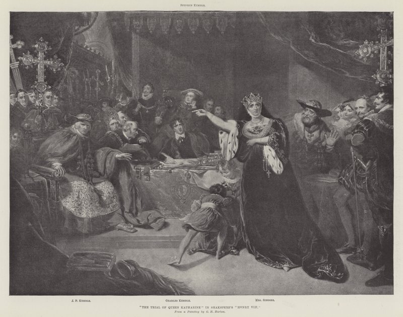 Der Prozess von Königin Katharina in Shakespeares Heinrich VIII von George Henry Harlow