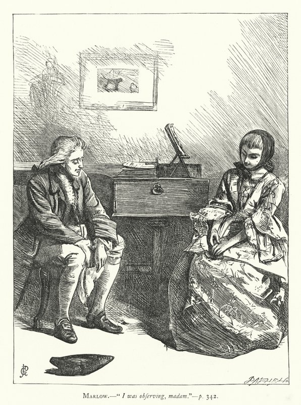Illustration für Sie macht sich klein, um zu erobern (Gravur) von George John Pinwell