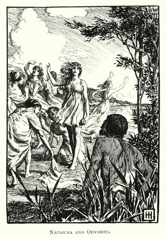 Odyssee: Nausikaa und Odysseus von George Percy Jacomb Hood