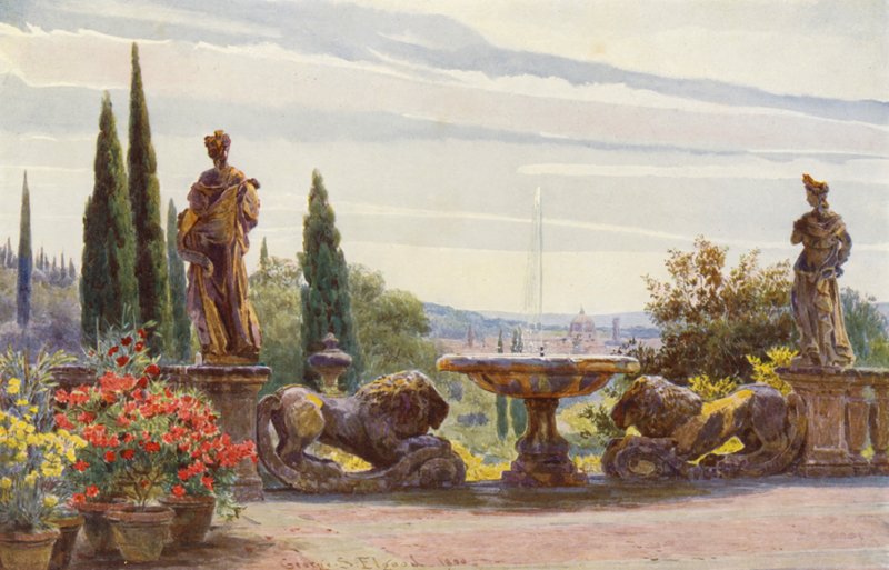 Italienische Gärten: Florenz von der Villa Palmieri von George Samuel Elgood