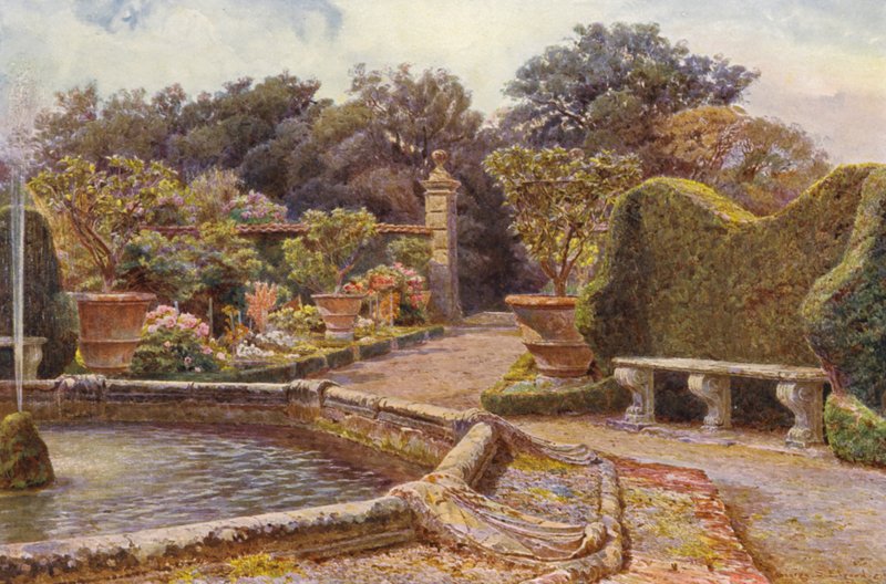 Italienische Gärten: Der Brunnen, Villa di Caniparola von George Samuel Elgood