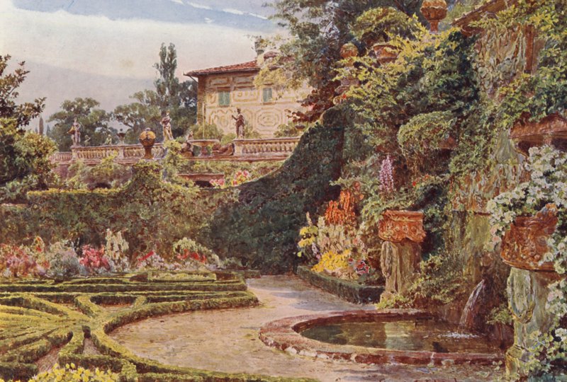 Italienische Gärten: Der Palazzo vom Parterre, Villa Palmieri von George Samuel Elgood