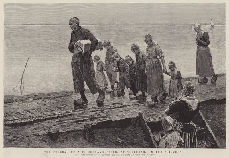 Die Beerdigung eines Fischerjungen in Volendam, am Zuiderzee von George Sherwood Hunter
