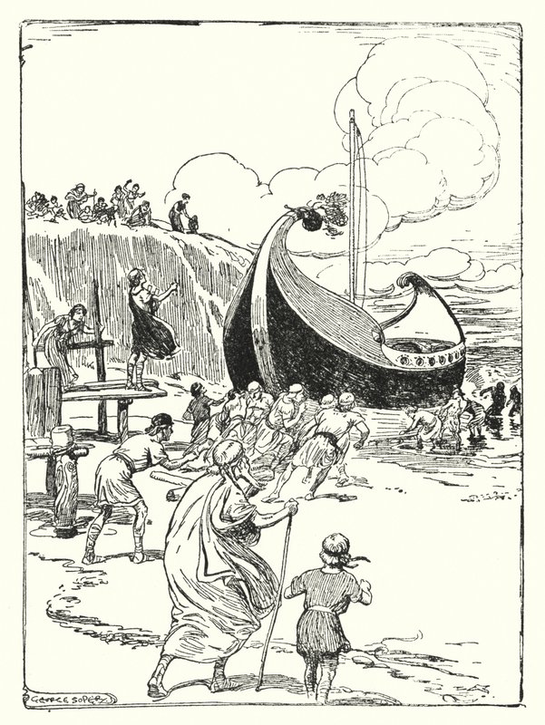 Jason und die Argonauten: "Das gute Schiff Argo sprang vom Sand auf die Rollen und stürzte vorwärts wie ein tapferes Pferd" von George Soper