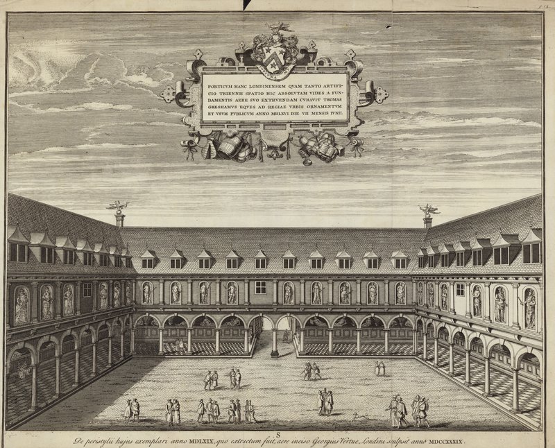 Der Innenhof der Royal Exchange von George Vertue