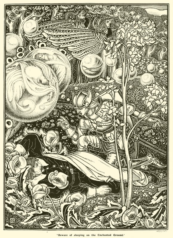 Hüte dich davor, auf dem verzauberten Boden zu schlafen von George Woolliscroft Rhead