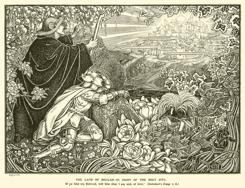 Das Land Beulah, in Sicht der Heiligen Stadt von George Woolliscroft Rhead