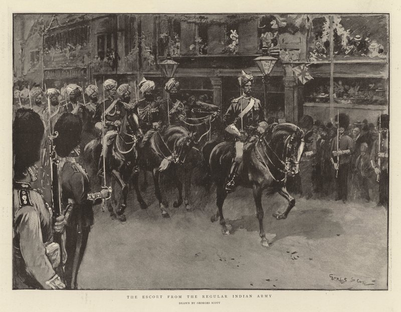 Die Eskorte der regulären indischen Armee von Georges Bertin Scott