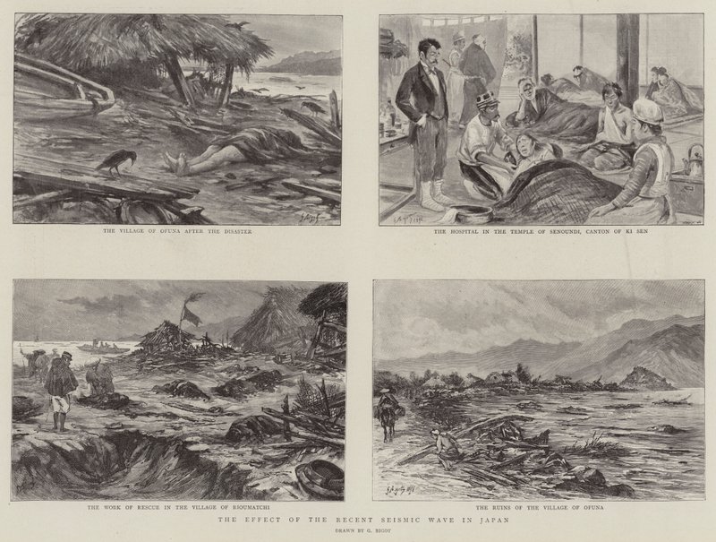 Die Wirkung der jüngsten seismischen Welle in Japan von Georges Ferdinand Bigot