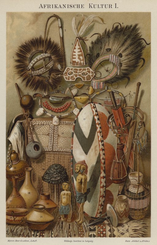 Afrikanische kulturelle Artefakte von German School