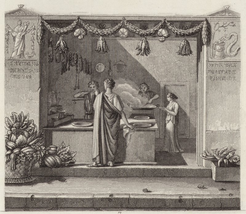 Antiker römischer Laden. Illustration für Bilder-Atlas (Gravur) von German School