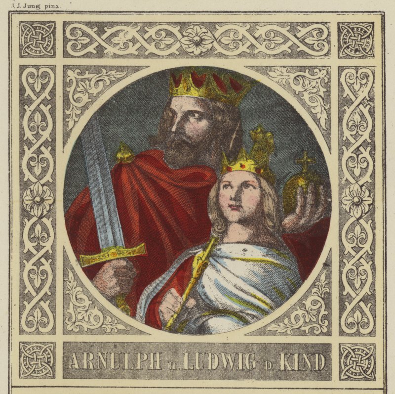Arnulph und Ludwig das Kind, 887-899 und 899-911 von German School