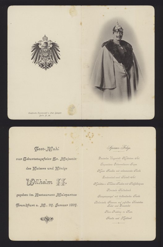 Bankett zu Ehren des Geburtstags von Kaiser Wilhelm II. von Deutschland, Frankfurt, 27. Januar 1897 von German School