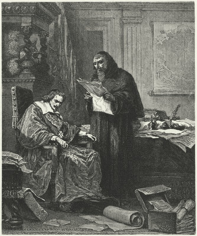 Kardinal Richelieu und sein Vertrauter und Agent Père Joseph von German School