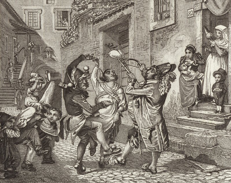 Karneval in Rom, Italien. Illustration für Bilder-Atlas von German School