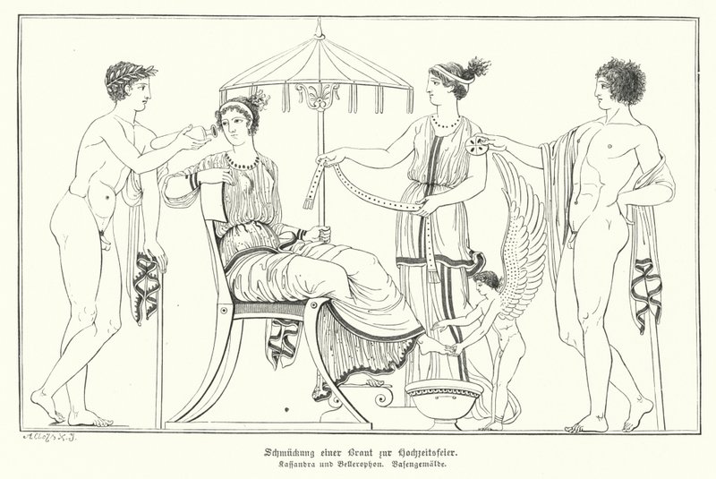 Kassandra wird für ihre Hochzeit mit Bellerophon vorbereitet von German School