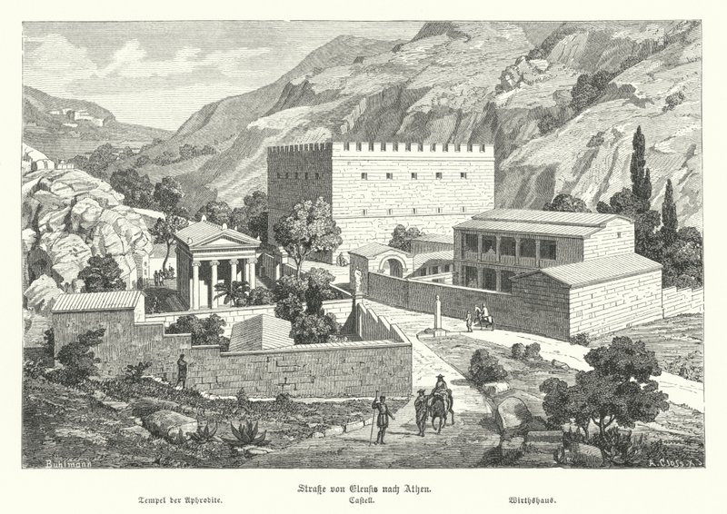 Burg an der Straße von Eleusis nach Athen, Antikes Griechenland von German School