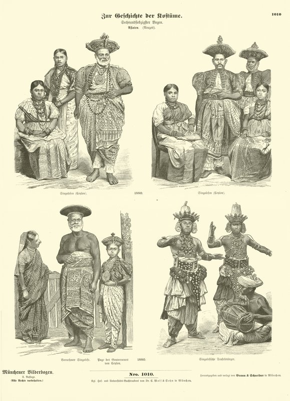 Ceylonesische Kostüme, 1880 von German School