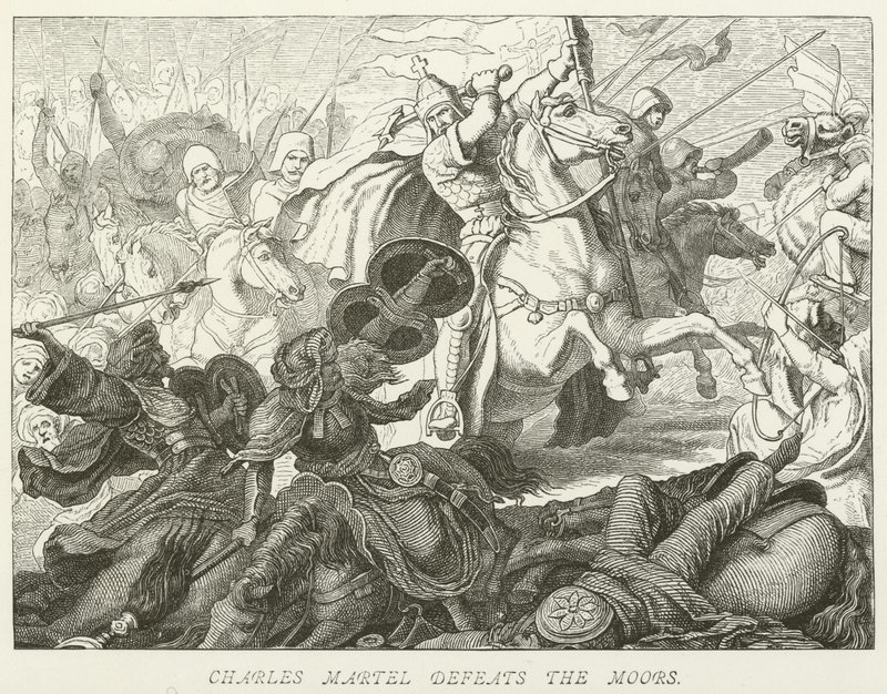 Karl Martell besiegt die Mauren von German School