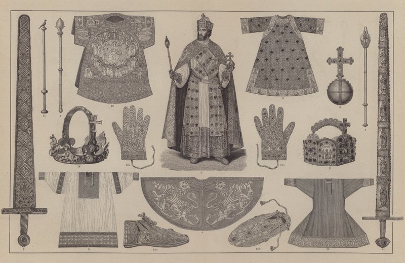 Krönungskostüm und Insignien des Heiligen Römischen Kaisers von German School