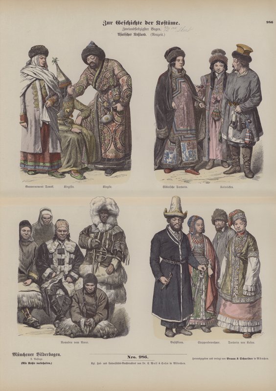 Kostüme des russischen Fernen Ostens, 19. Jahrhundert von German School