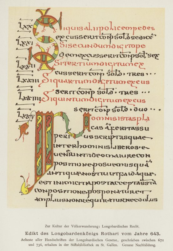 Edikt von Rothari, König der Langobarden, 643 von German School