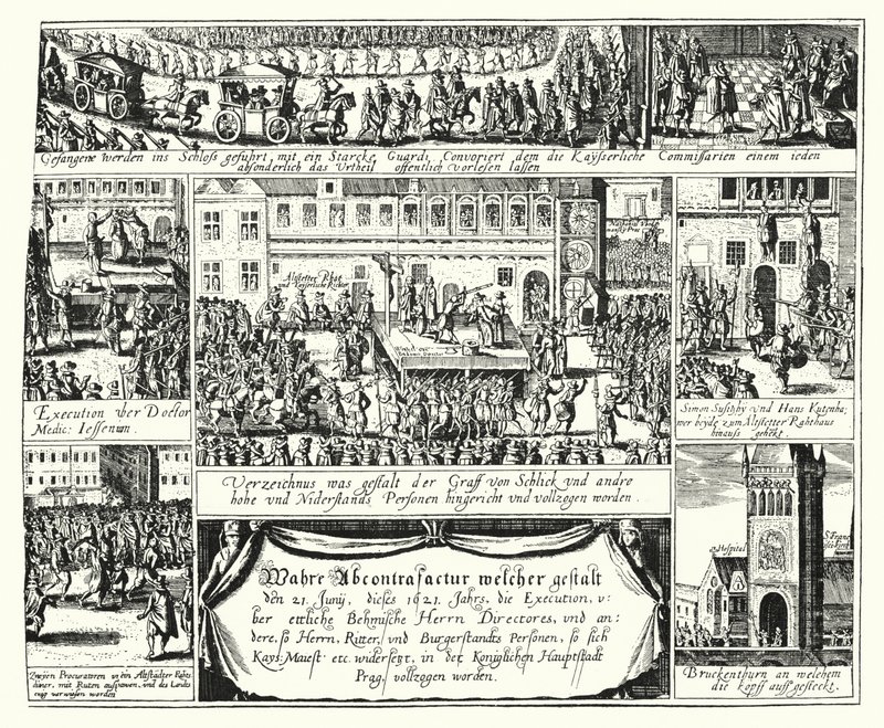 Hinrichtung der Gegner des Heiligen Römischen Kaisers Ferdinand II. in Prag von German School
