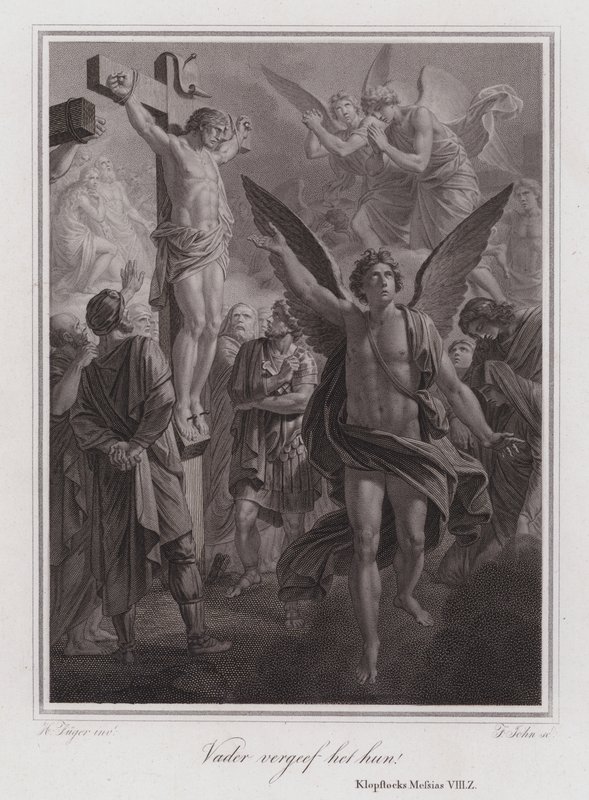 Vater vergib ihnen! Christus am Kreuz (Gravur) von German School