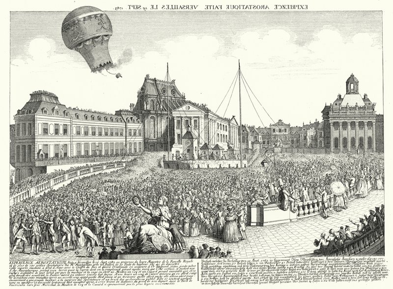 Flug des Ballons der Gebrüder Montgolfier in Versailles von German School