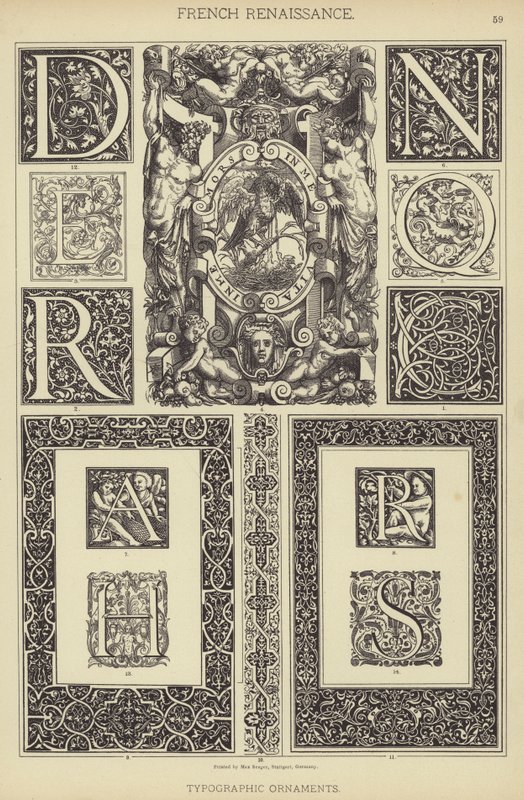 Französische Renaissance, Typografische Ornamente von German School