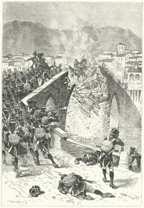 Französische Soldaten greifen Monsterrat, Spanien, an von German School