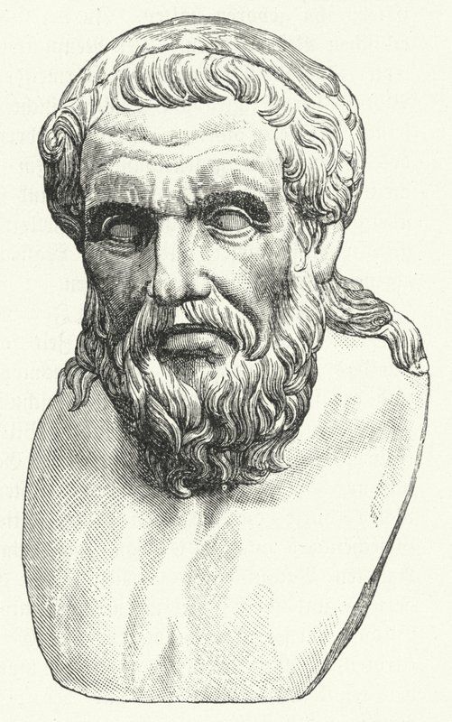 Kopf des römischen Philosophen Apollonios von Tyana (Stich) von German School