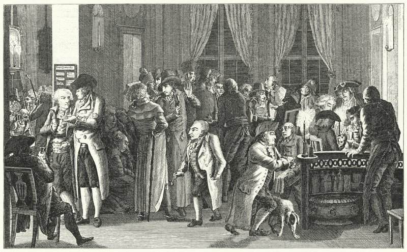 Innenansicht des Richters Kaffeehauses in Leipzig, um 1800 von German School