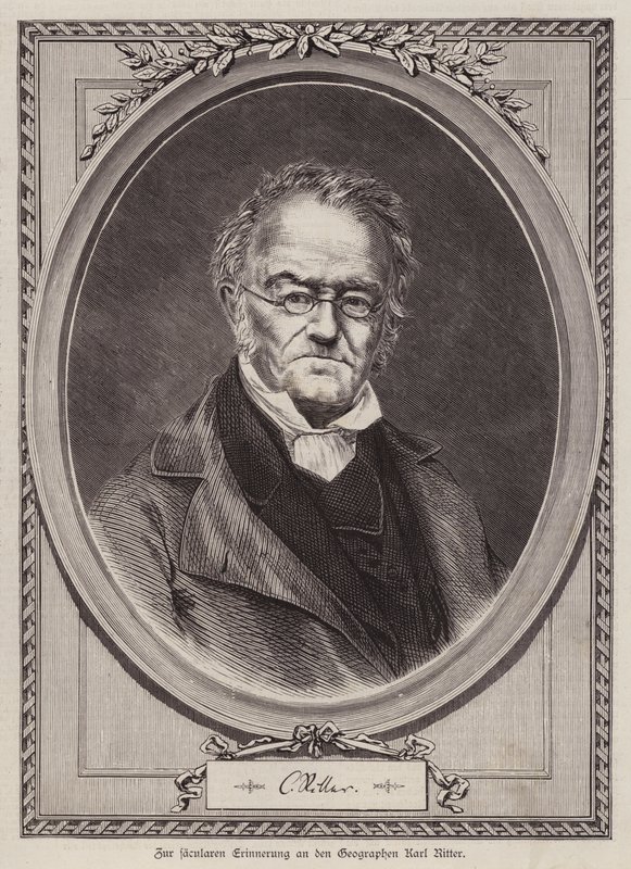 Karl Ritter, deutscher Geograph und Professor an der Universität Berlin (Gravur) von German School