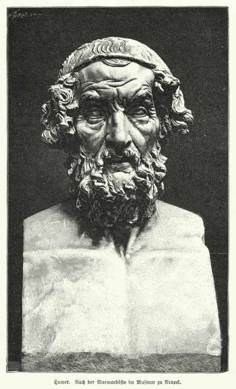 Marmorbüste von Homer, antiker griechischer Dichter von German School