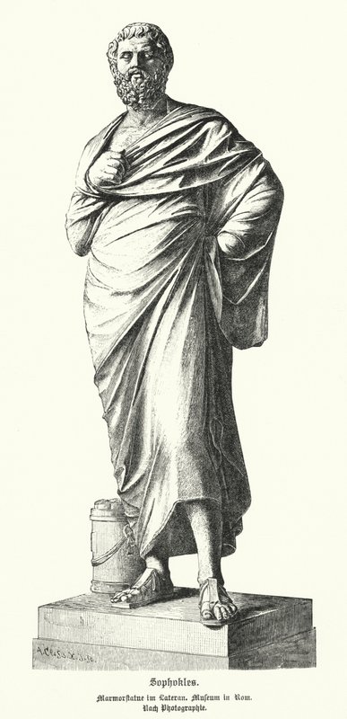 Marmorstatue von Sophokles, antiker griechischer Dramatiker von German School