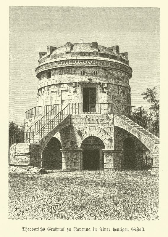 Mausoleum von Theoderich dem Großen, König der Ostgoten, Ravenna, Italien von German School
