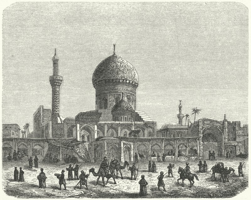 Moschee von Ahmed Khiaga und Marktplatz, Bagdad (Stich) von German School