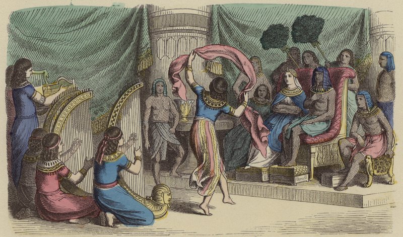 Musiker und Tänzer vor dem Pharao im alten Ägypten von German School