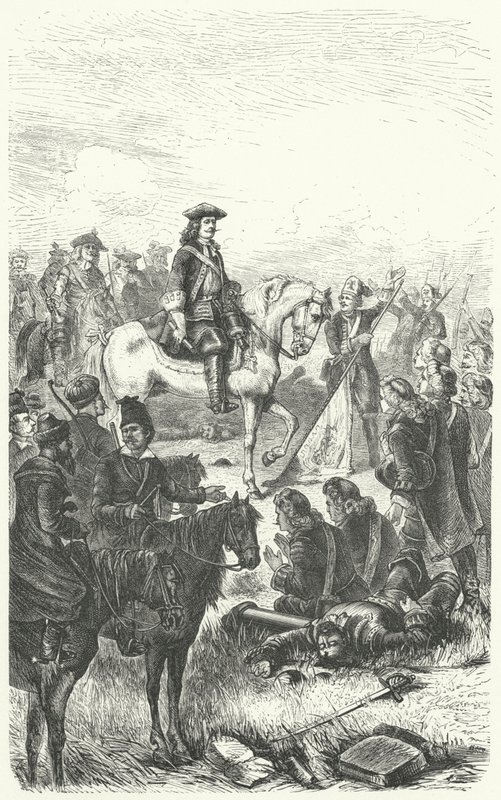 Peter der Große von Russland in der Schlacht von Poltawa von German School