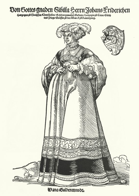 Porträt von Sibylle, Herzogin von Sachsen (Gravur) von German School