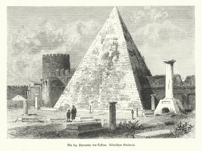 Pyramide des Cestius, Grabmal des Gaius Cestius, Rom, erbaut um 12 v. Chr. von German School