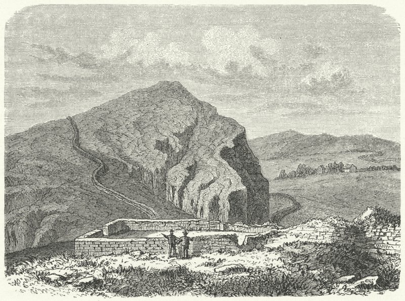 Überreste der Mauer des Severus, nördlich des Hadrianswalls (Gravur) von German School