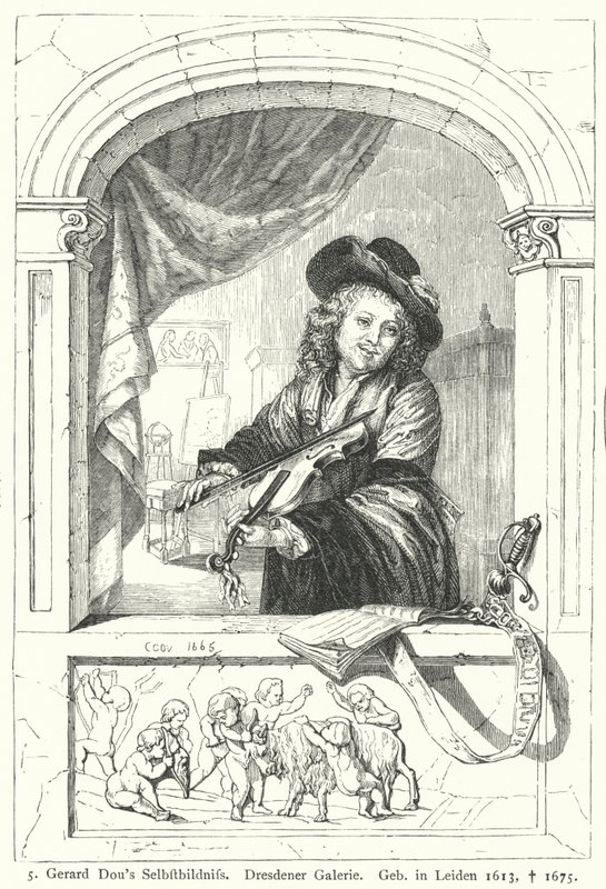 Selbstporträt des niederländischen Malers Gerrit Dou aus dem Goldenen Zeitalter von German School